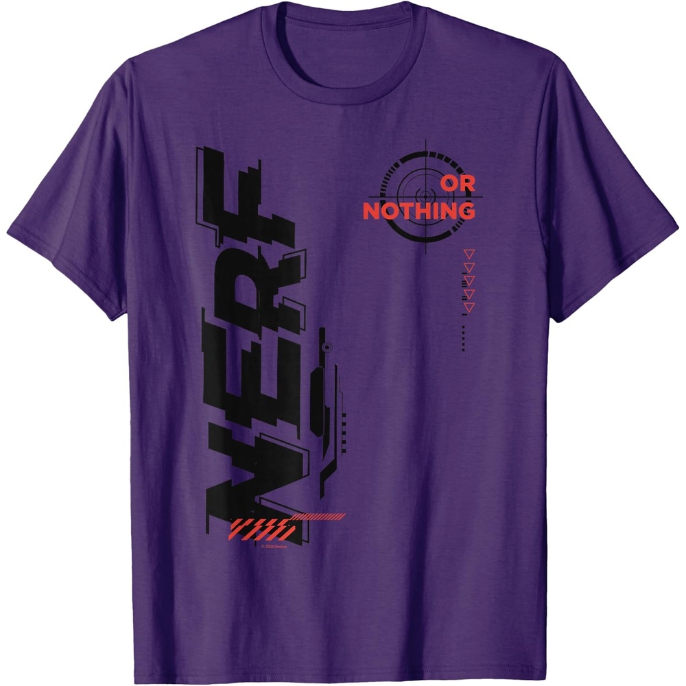 image:imageNerf Its Nerf Or Nothing Target Bullseye Side Graphic TShirtPurple