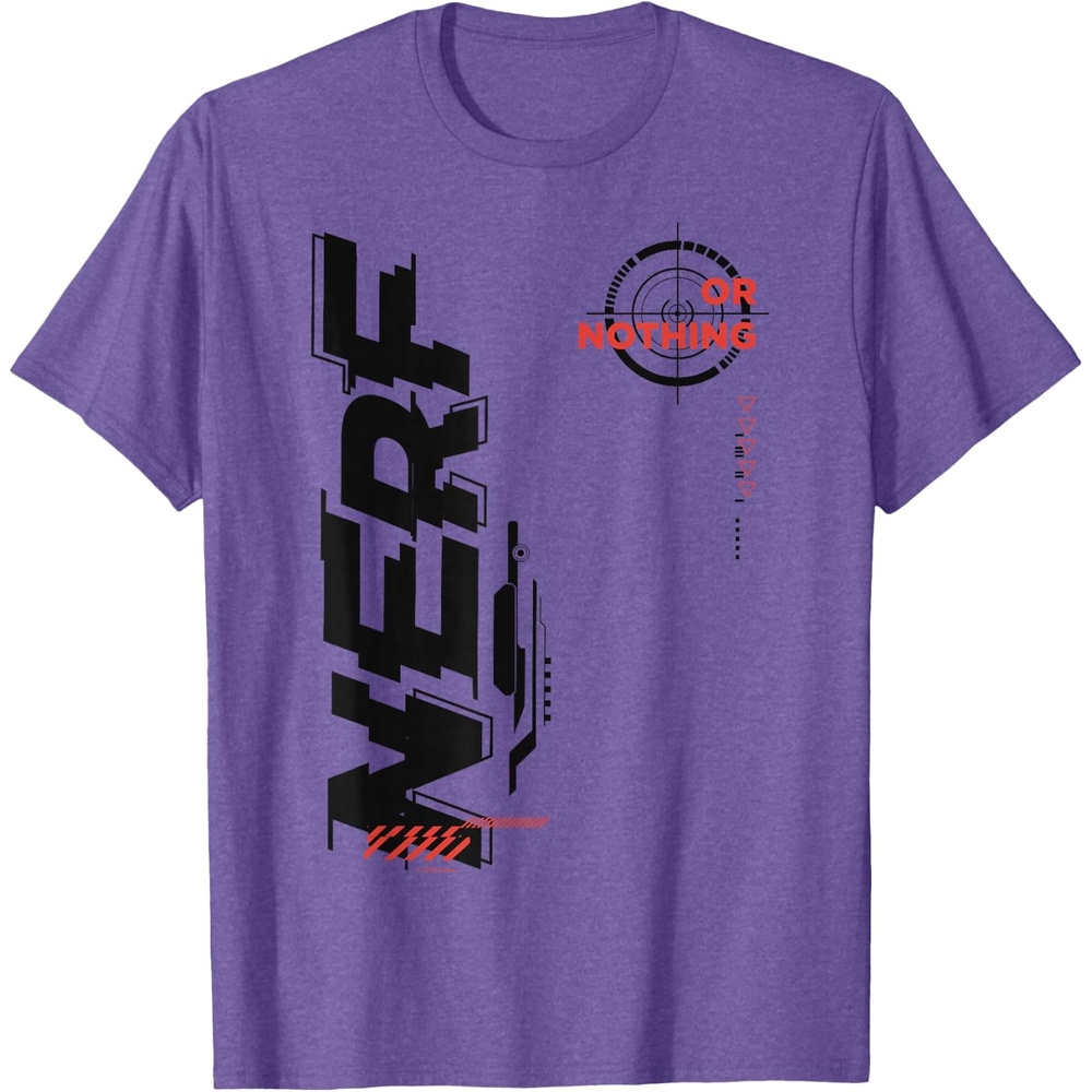 image:imageNerf Its Nerf Or Nothing Target Bullseye Side Graphic TShirtPurple Heather