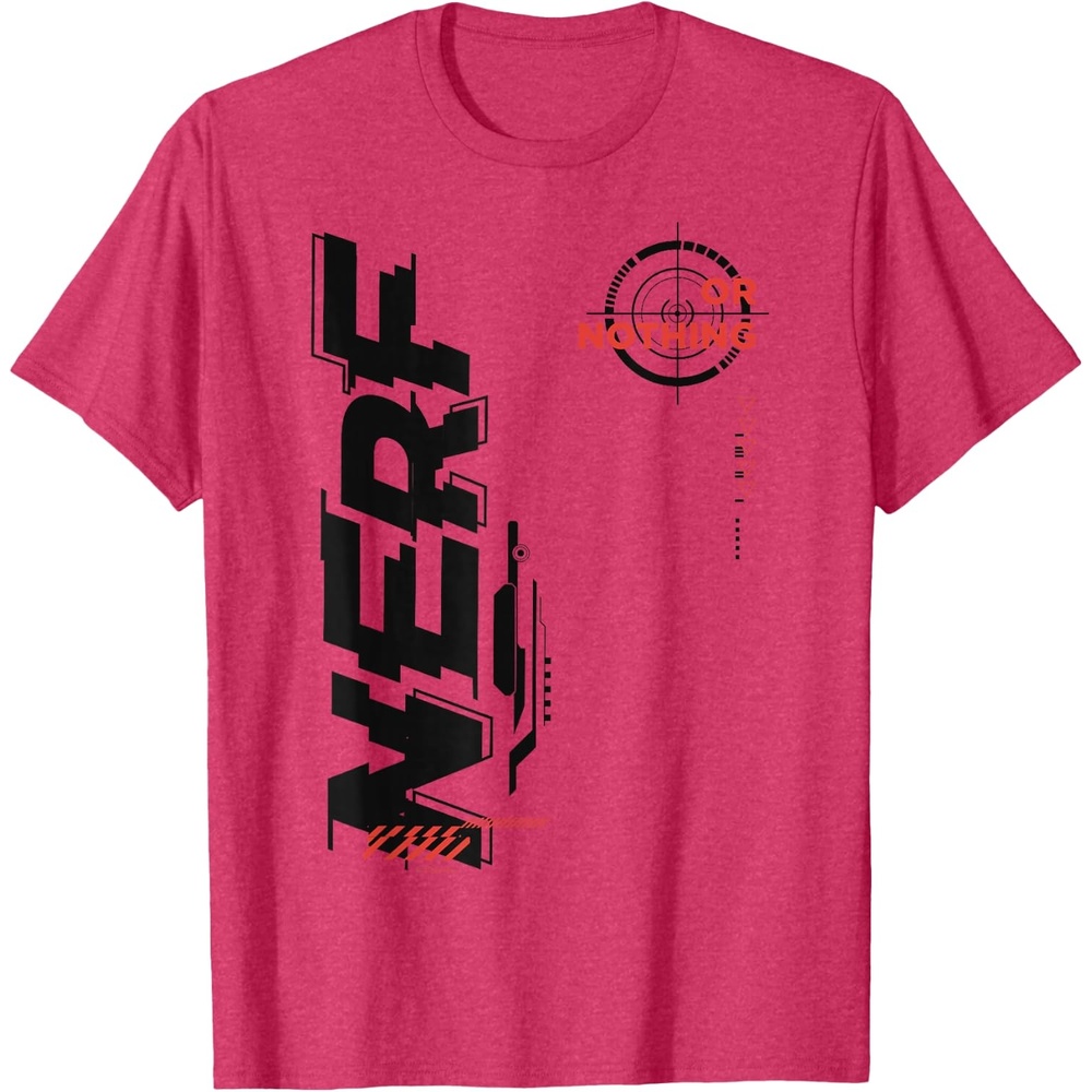 image:imageNerf Its Nerf Or Nothing Target Bullseye Side Graphic TShirtRed Heather
