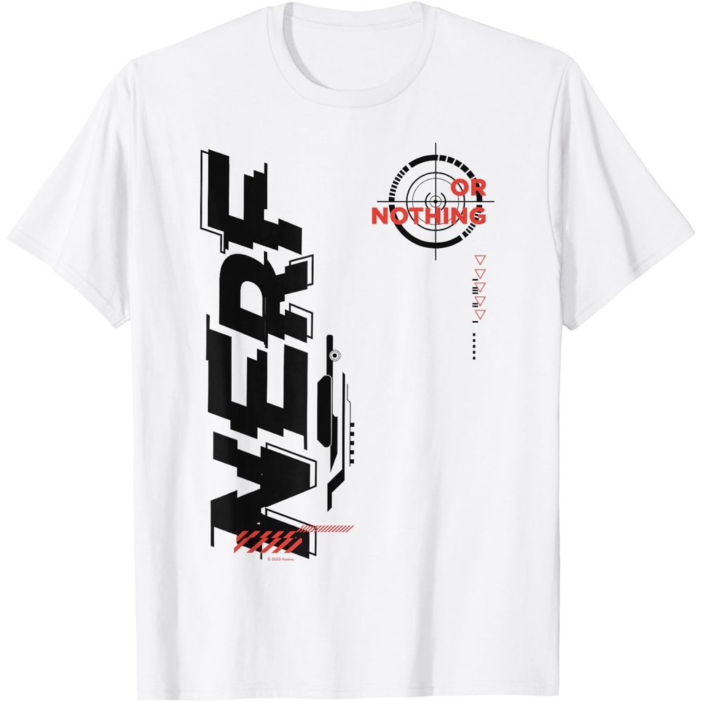image:imageNerf Its Nerf Or Nothing Target Bullseye Side Graphic TShirtWhite