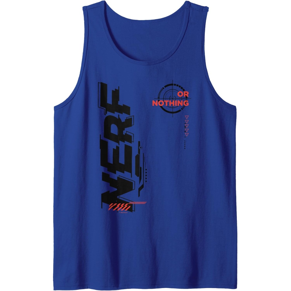 image:imageNerf Its Nerf Or Nothing Target Bullseye Side Graphic Tank TopRoyal Blue