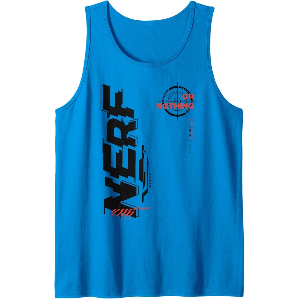 image:imageNerf Its Nerf Or Nothing Target Bullseye Side Graphic Tank TopSapphire Blue