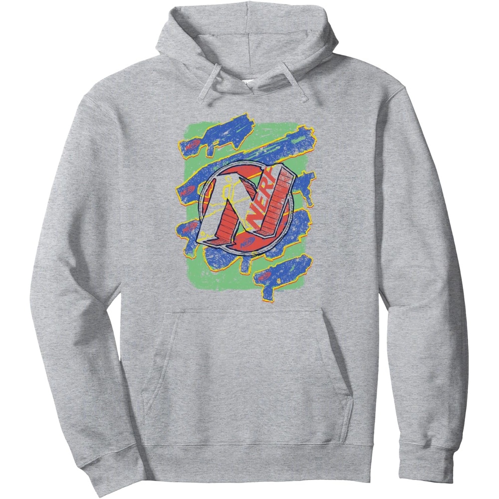 image:imageNerf Logo Blaster Scribbles Pullover HoodieHeather Grey