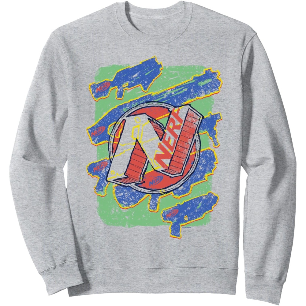 image:imageNerf Logo Blaster Scribbles SweatshirtHeather Grey