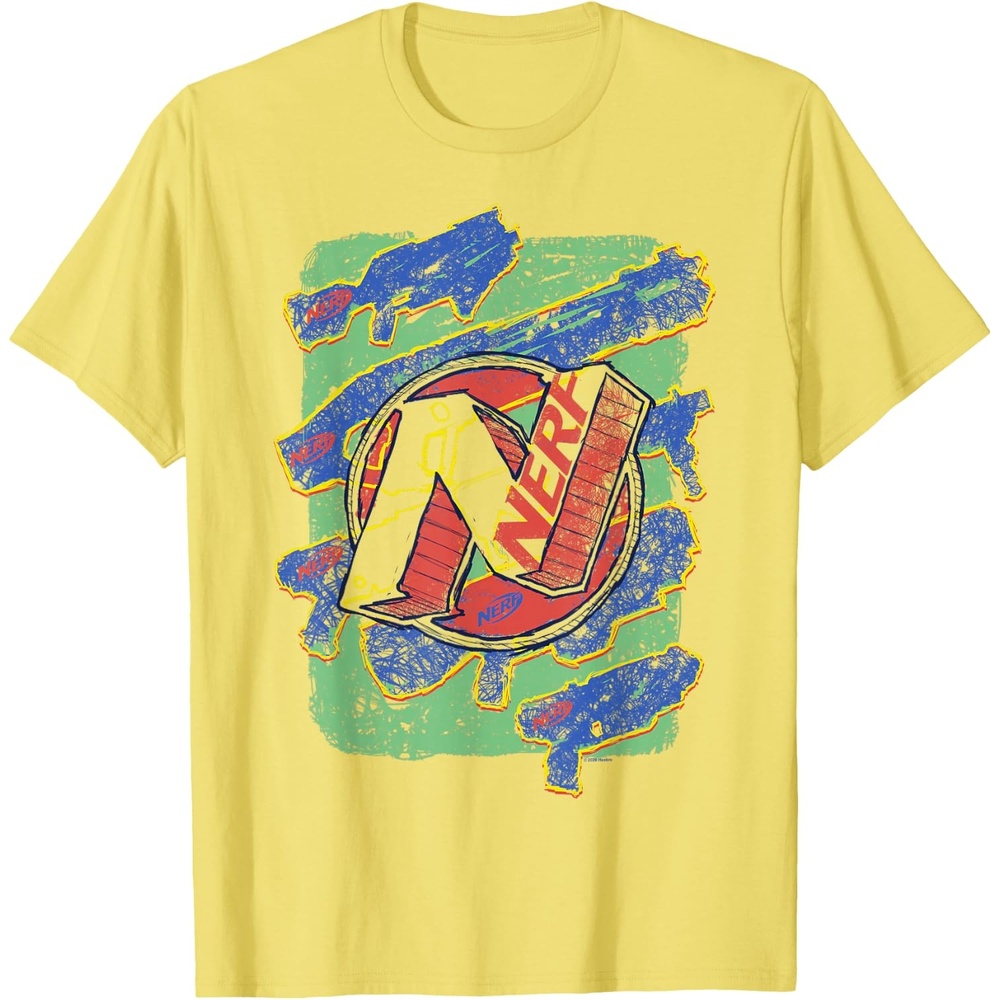 image:imageNerf Logo Blaster Scribbles TShirtLemon Yellow