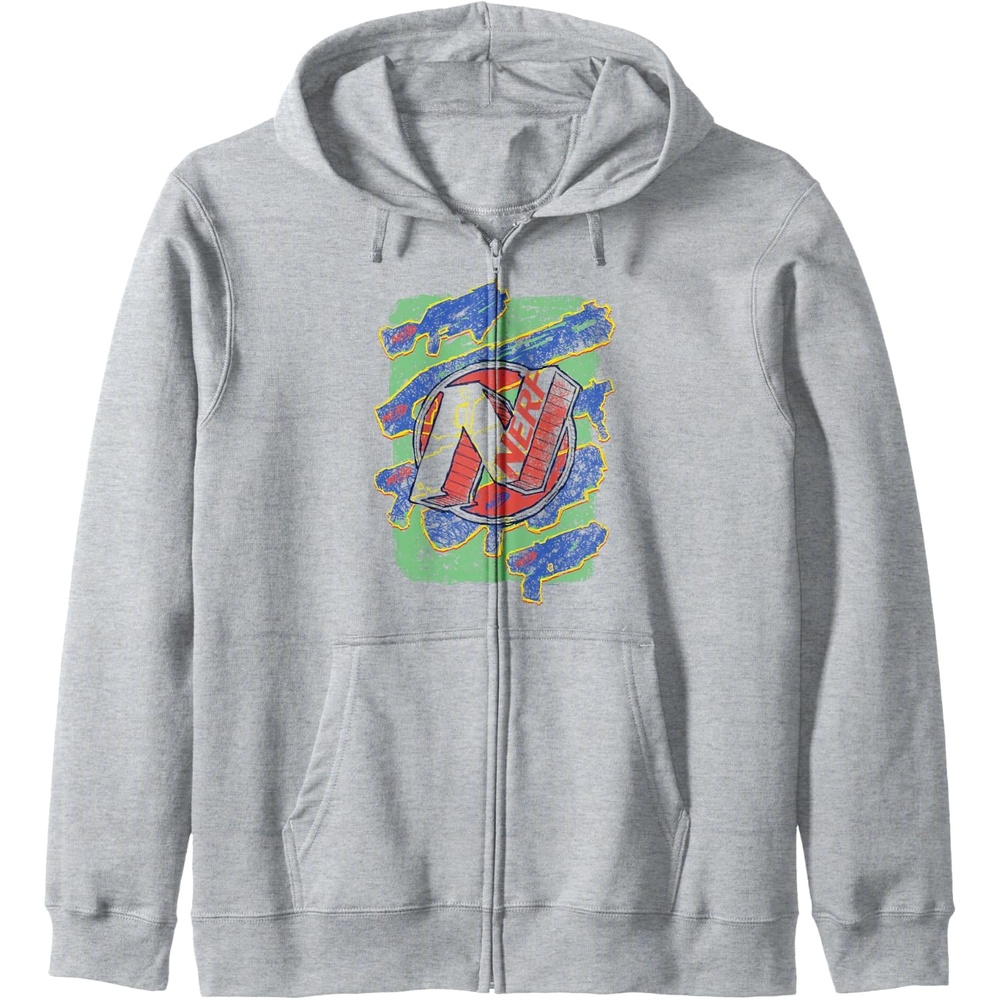 image:imageNerf Logo Blaster Scribbles Zip HoodieHeather Grey