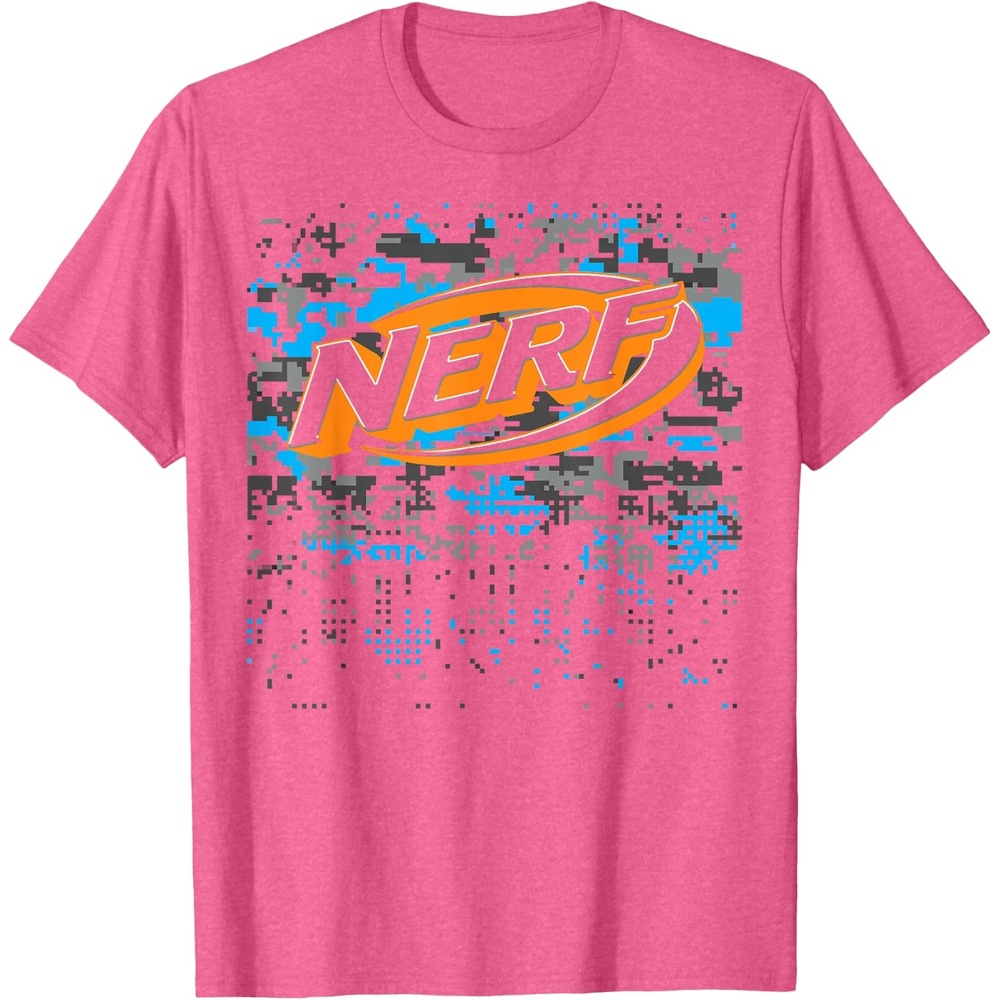 image:imageNerf Logo Glitch Camouflage TShirt SmallPink Heather