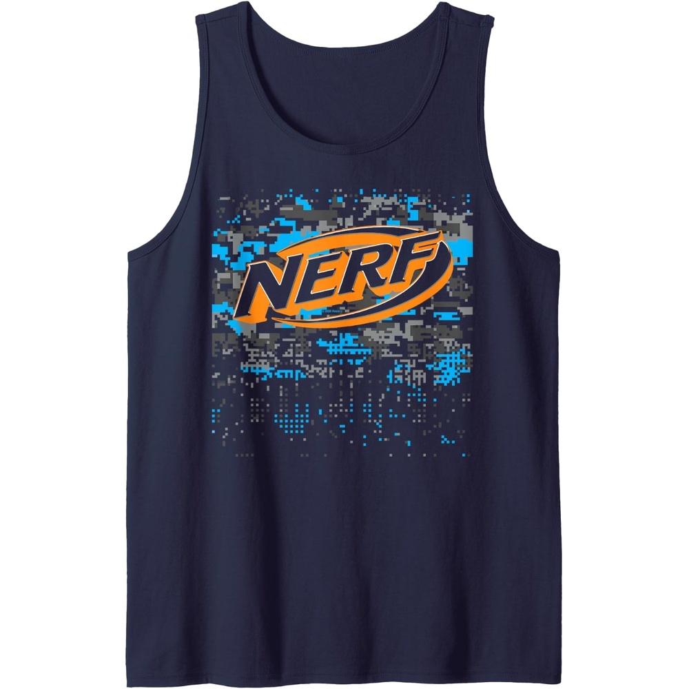 image:imageNerf Logo Glitch Camouflage Tank TopNavy Blue