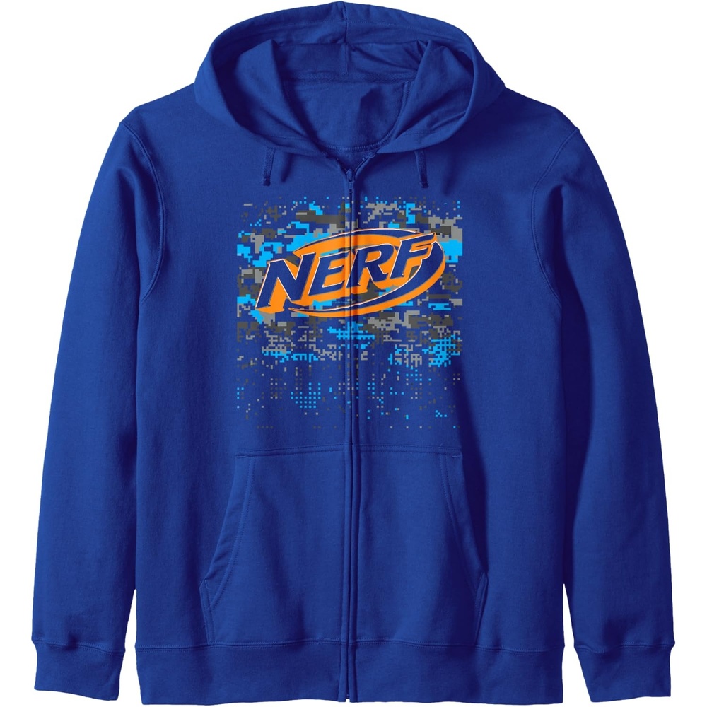 image:imageNerf Logo Glitch Camouflage Zip HoodieRoyal Blue