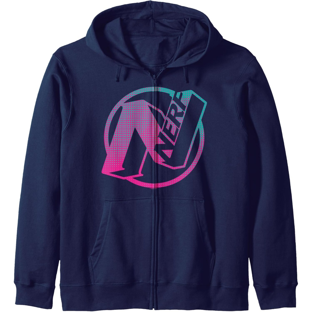 image:imageNerf N Gradient Comic Style Logo Zip HoodieNavy Blue
