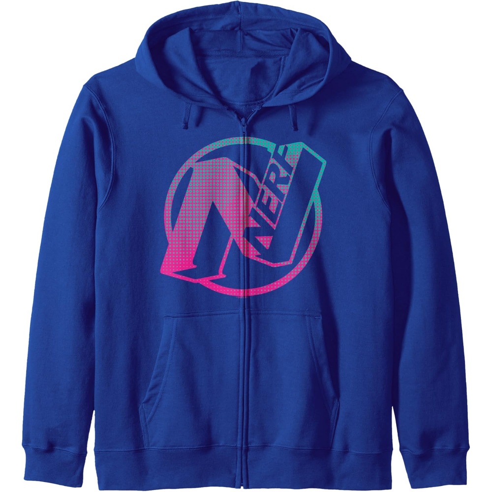 image:imageNerf N Gradient Comic Style Logo Zip HoodieRoyal Blue