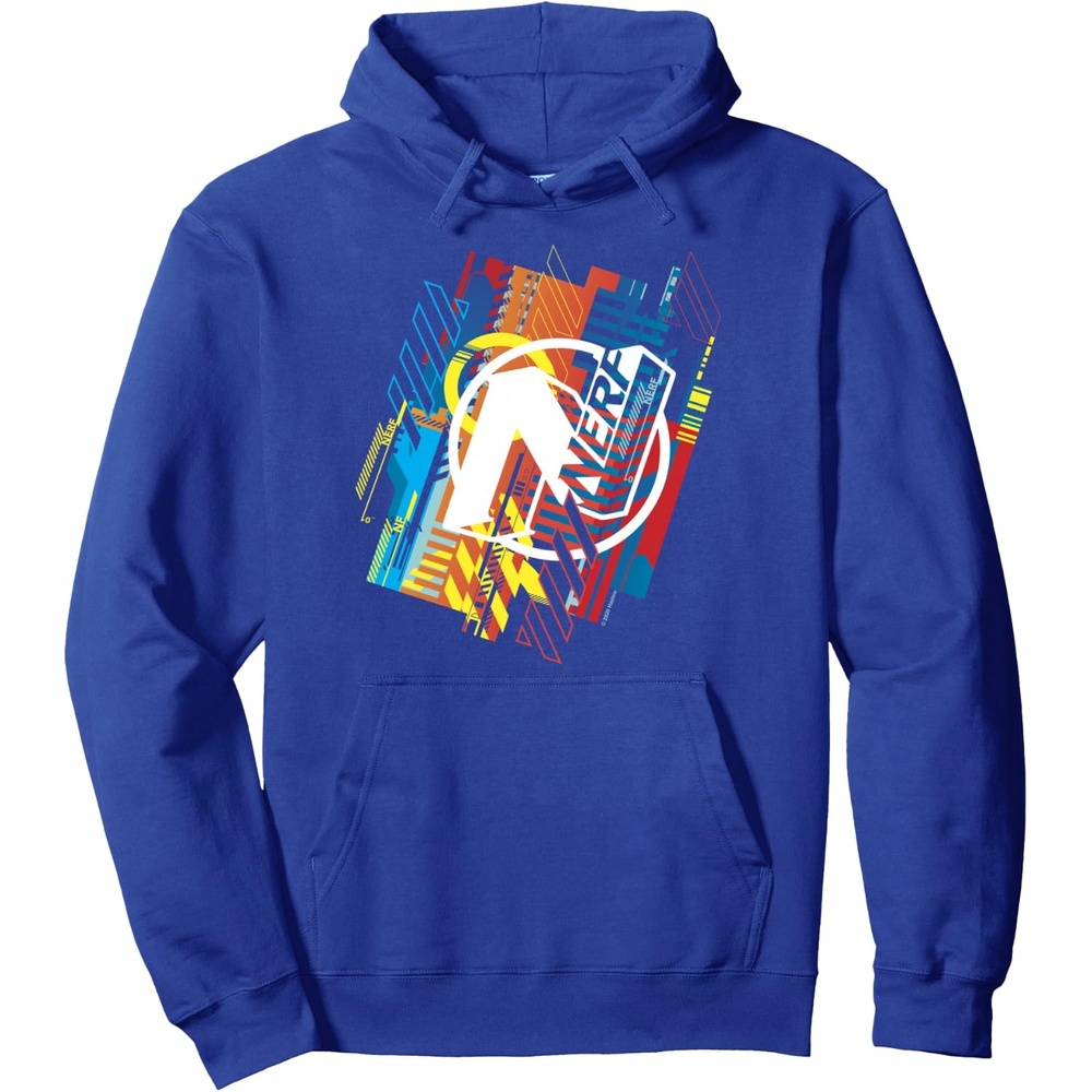 image:imageNerf N Logo Glitched Pullover HoodieRoyal Blue