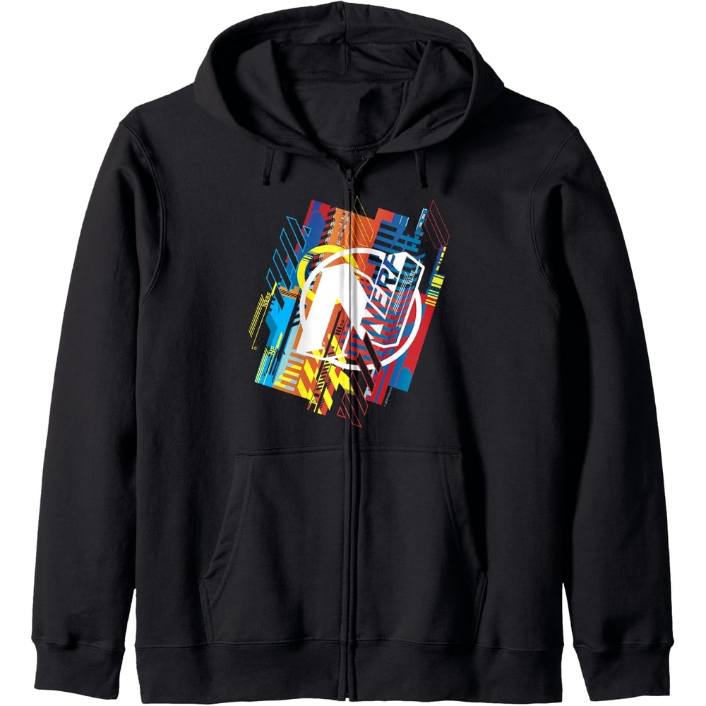 image:imageNerf N Logo Glitched Zip HoodieBlack