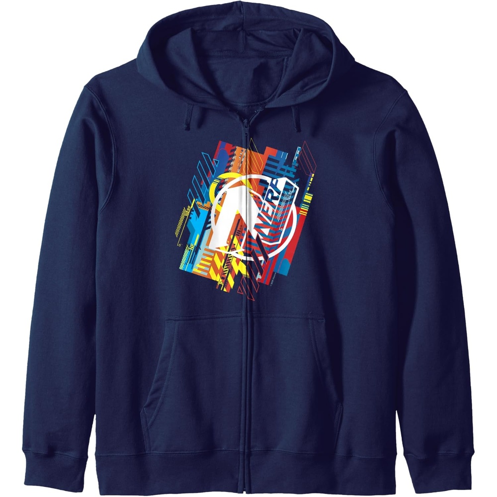 image:imageNerf N Logo Glitched Zip HoodieNavy Blue