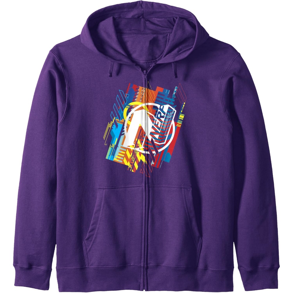 image:imageNerf N Logo Glitched Zip HoodiePurple
