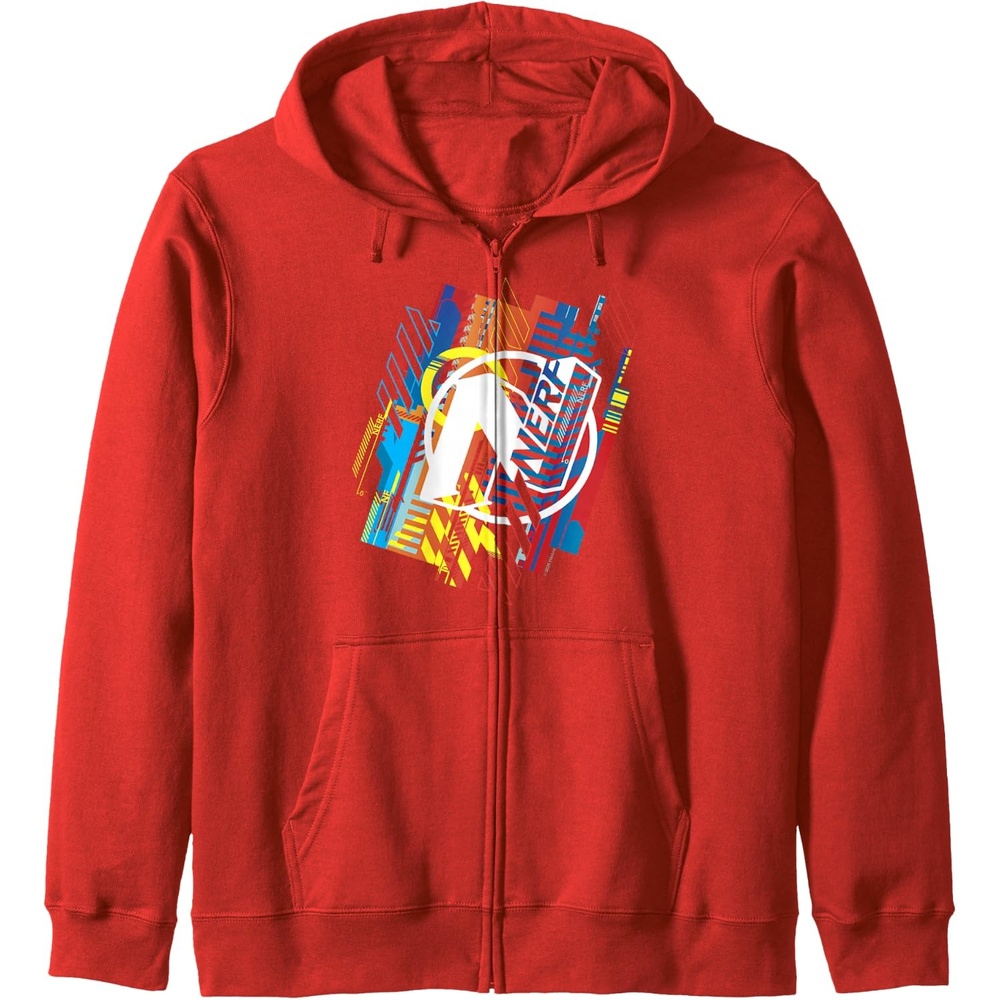 image:imageNerf N Logo Glitched Zip HoodieRed