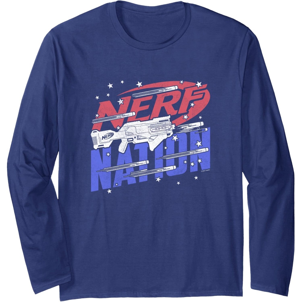 image:imageNerf Nation Americana Blaster Long Sleeve TShirtNavy Blue