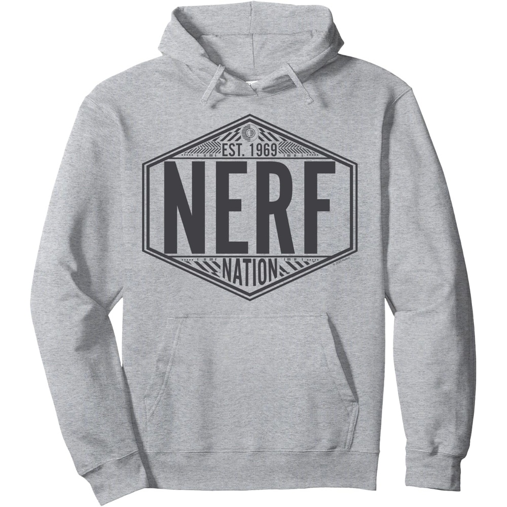image:imageNerf Nation Est 1969 Neon Badge Logo V2 Pullover HoodieHeather Grey