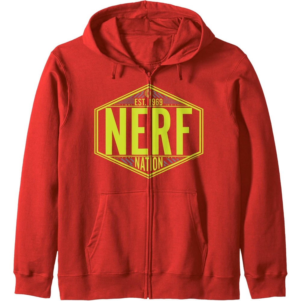 image:imageNerf Nation Est 1969 Neon Badge Logo Zip HoodieRed