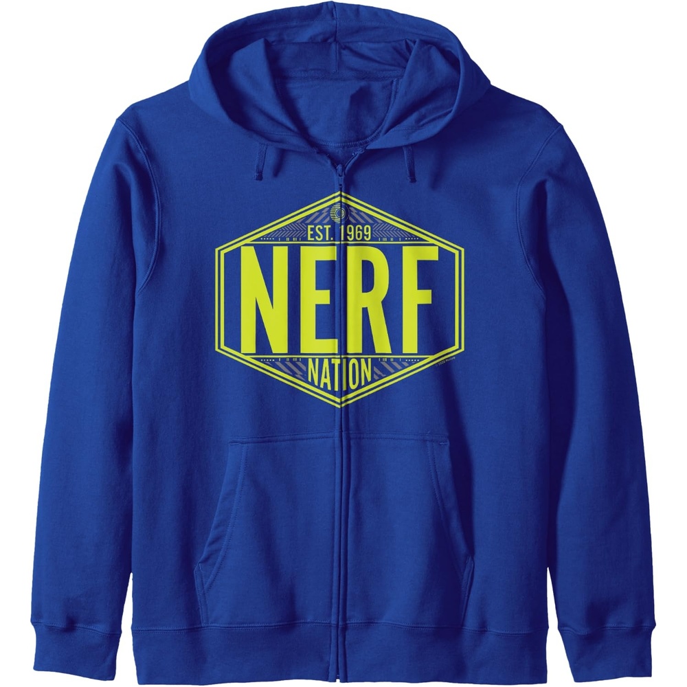 image:imageNerf Nation Est 1969 Neon Badge Logo Zip HoodieRoyal Blue