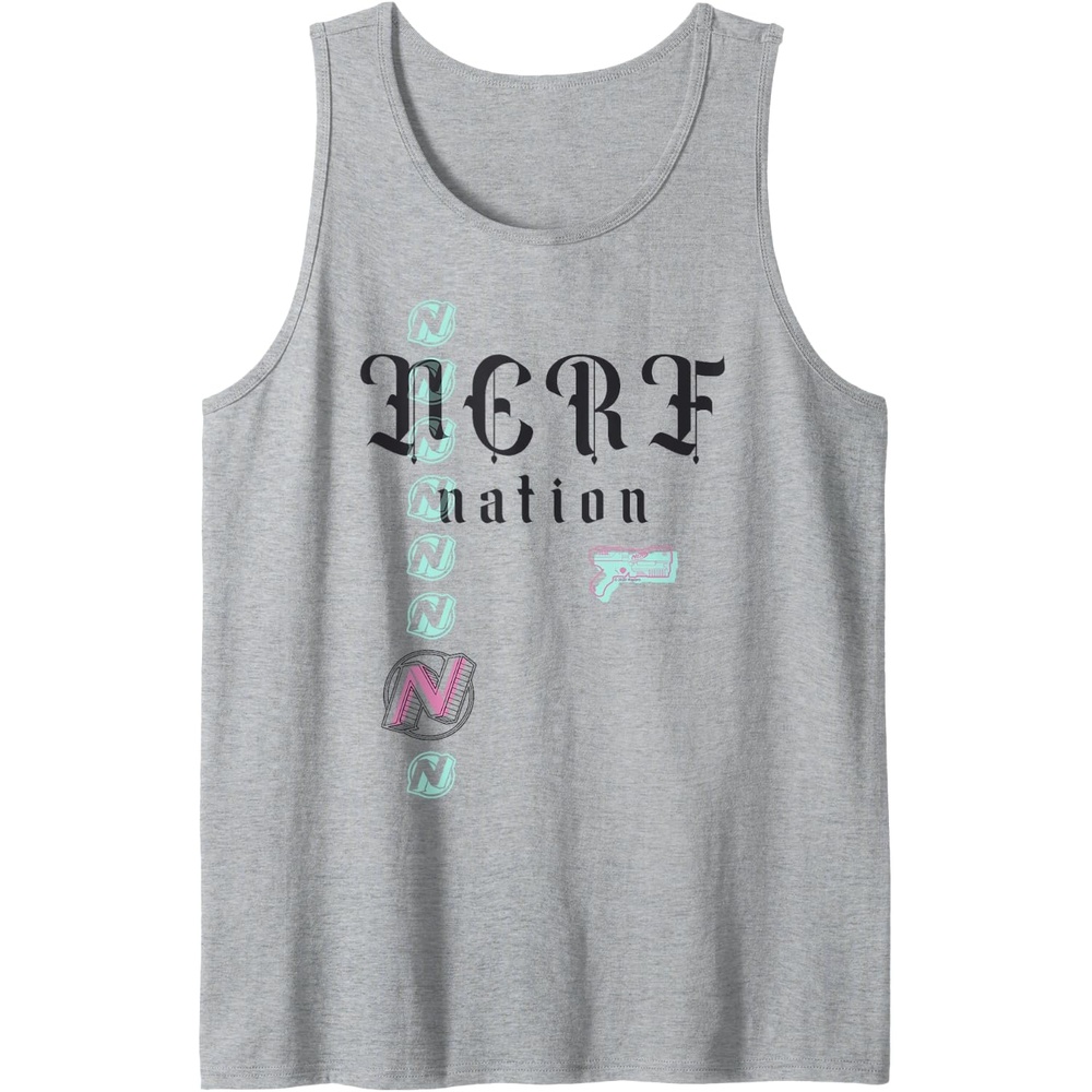 image:imageNerf Nation Logo Stack Blaster Tank TopHeather Grey