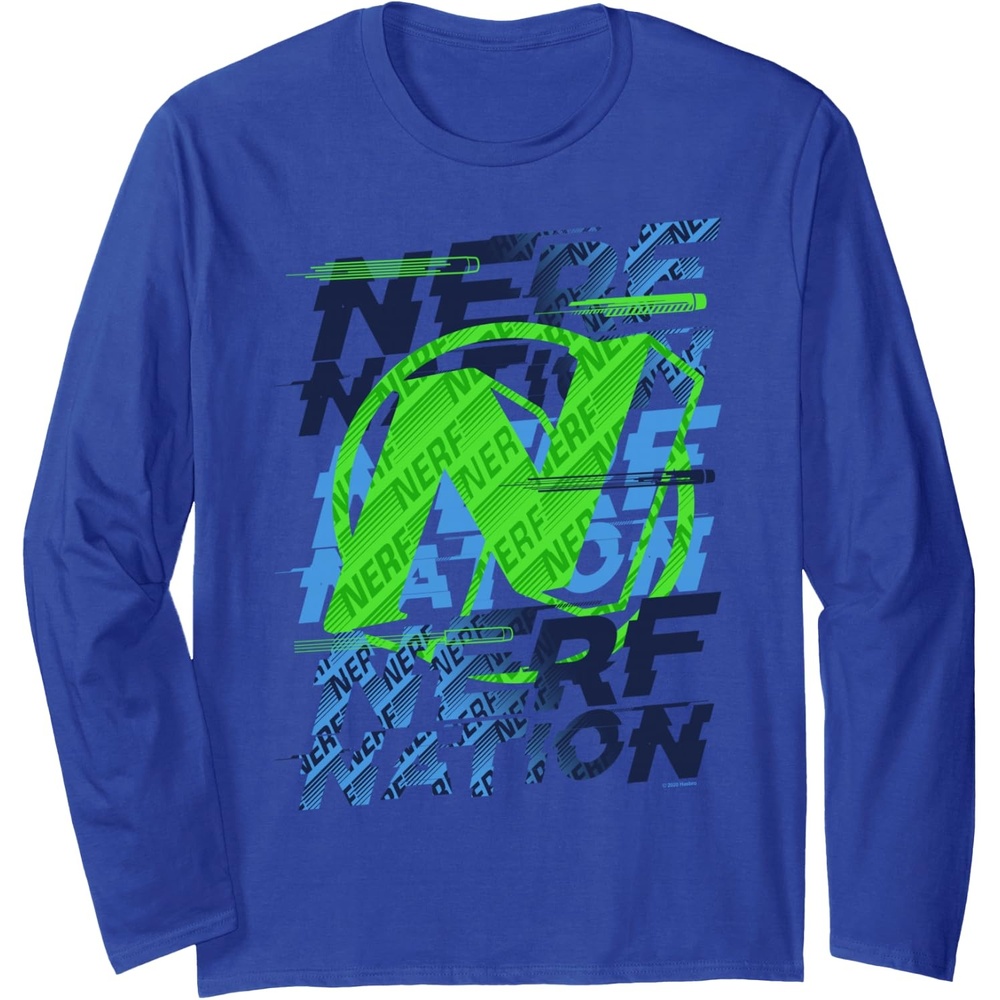 image:imageNerf Nation Logo Stack Long Sleeve TShirtRoyal Blue