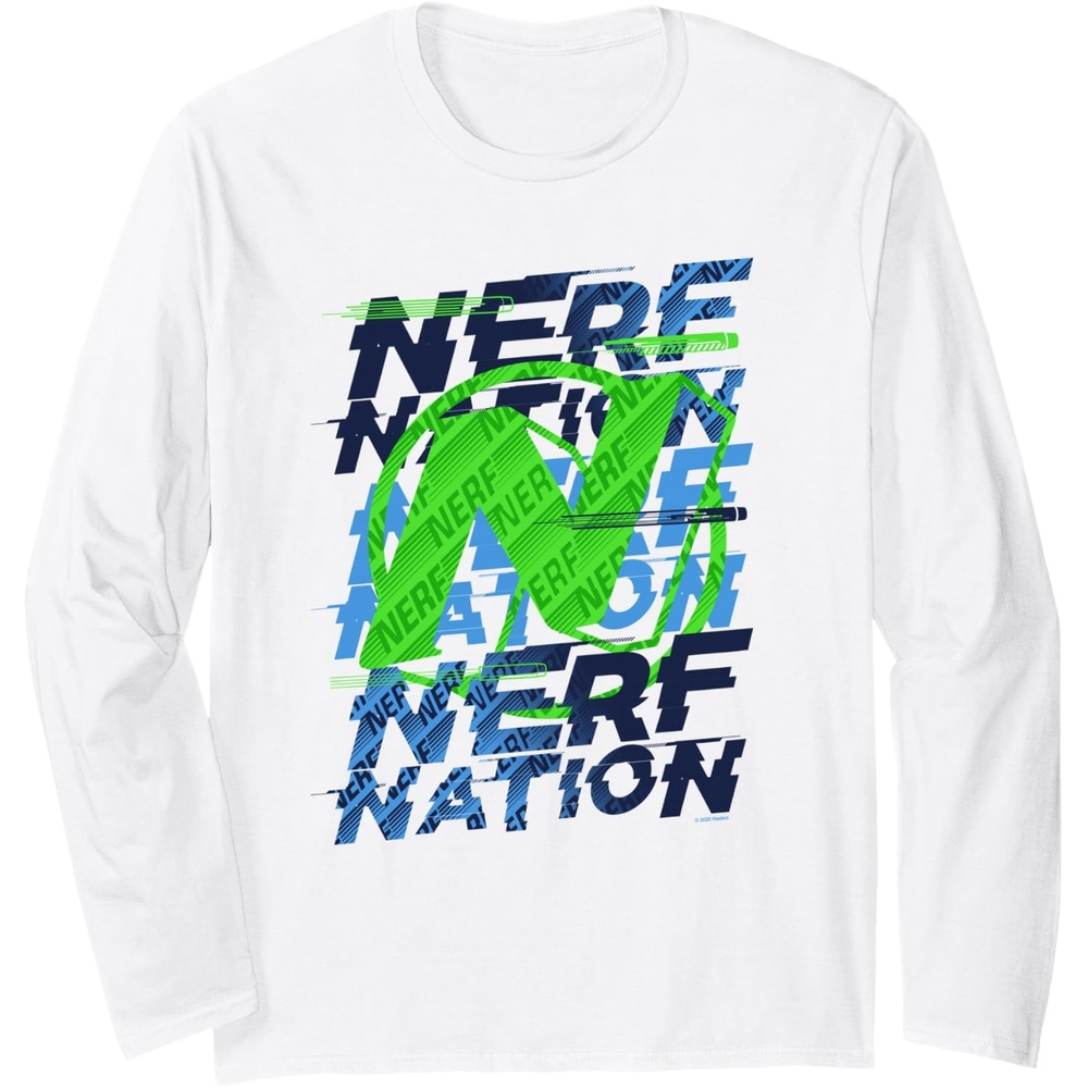image:imageNerf Nation Logo Stack Long Sleeve TShirtWhite