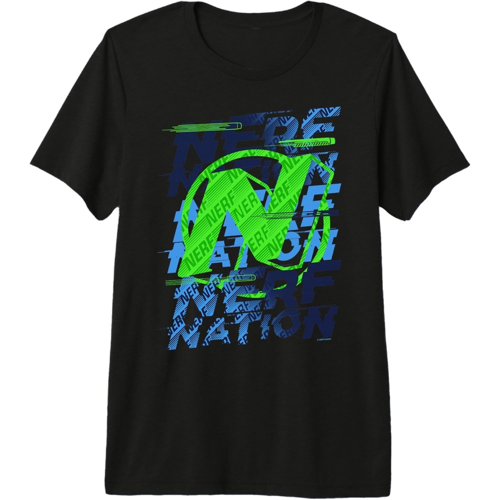 image:imageNerf Nation N Logo Stack Premium Triblend TShirtBlack