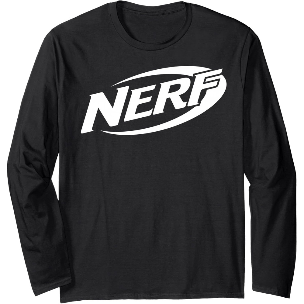 image:imageNerf Simple White Retro Logo Long Sleeve TShirtBlack