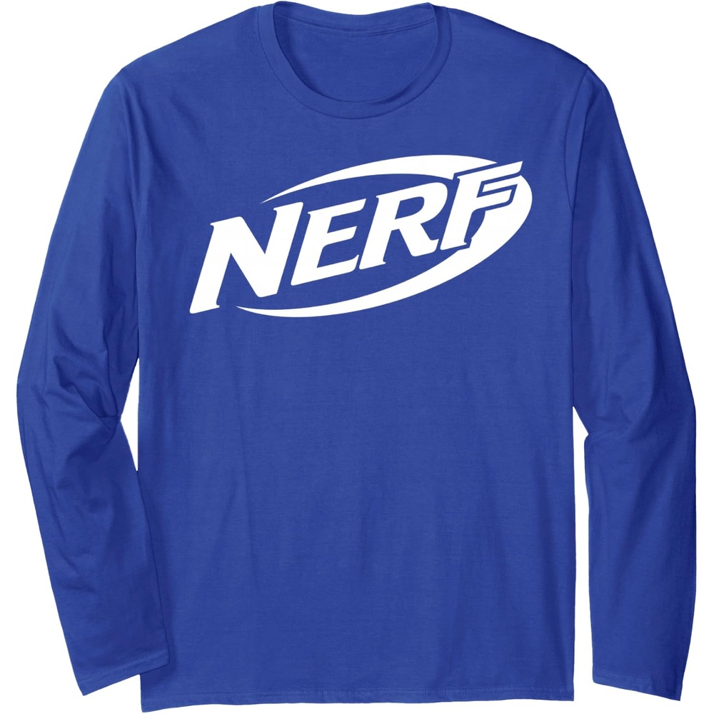 image:imageNerf Simple White Retro Logo Long Sleeve TShirtRoyal Blue