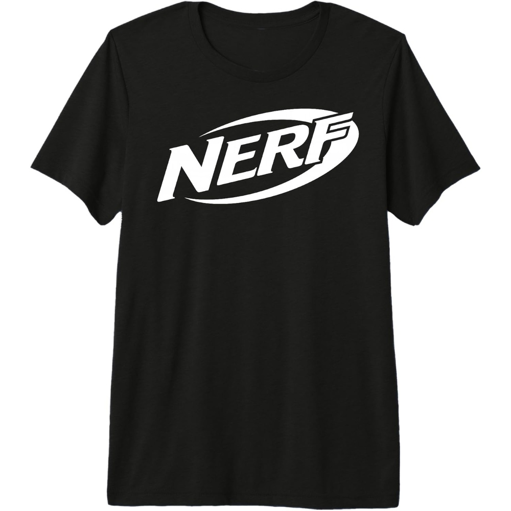 image:imageNerf Simple White Retro Logo Premium Triblend TShirtBlack