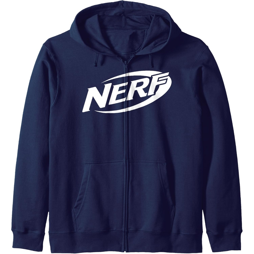 image:imageNerf Simple White Retro Logo Zip HoodieNavy Blue