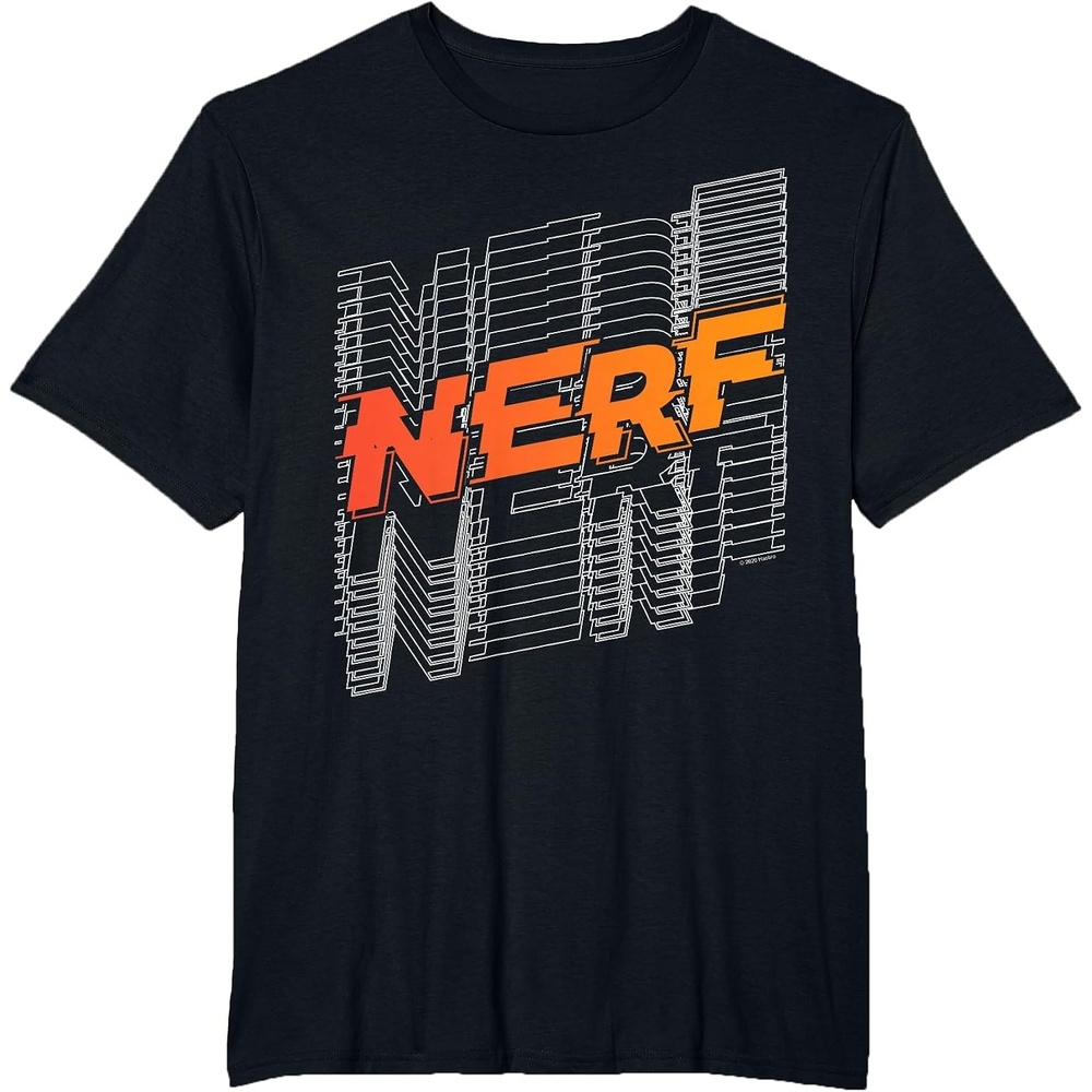 image:imageNerf Stacked Silhouette Retro Nerf Action Logo TShirtBlack