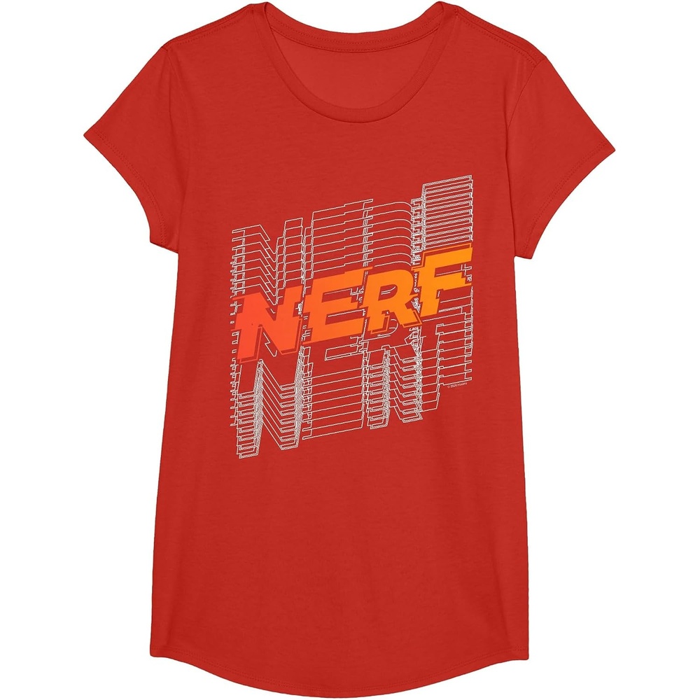 image:imageNerf Stacked Silhouette Retro Nerf Action Logo TShirtRed