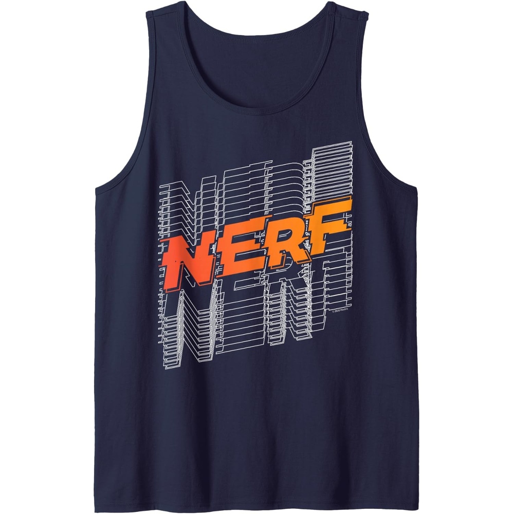 image:imageNerf Stacked Silhouette Retro Nerf Action Logo Tank TopNavy Blue