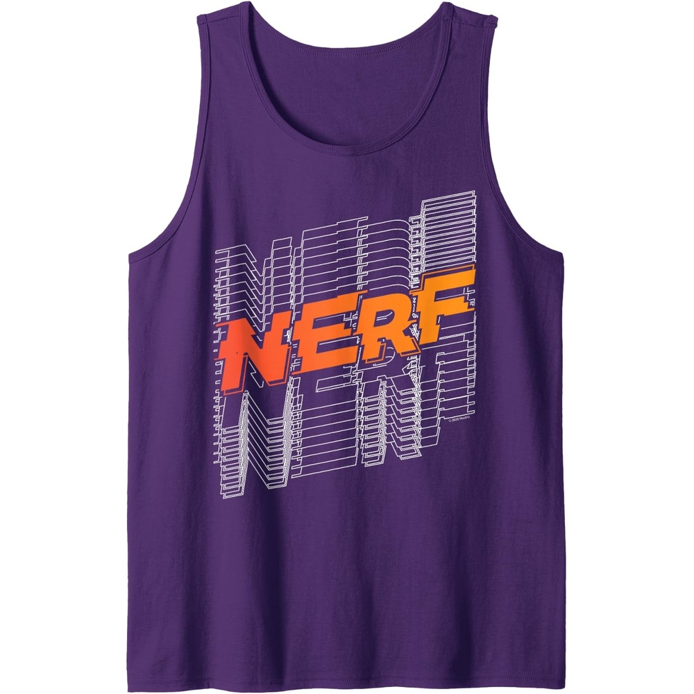 image:imageNerf Stacked Silhouette Retro Nerf Action Logo Tank TopPurple