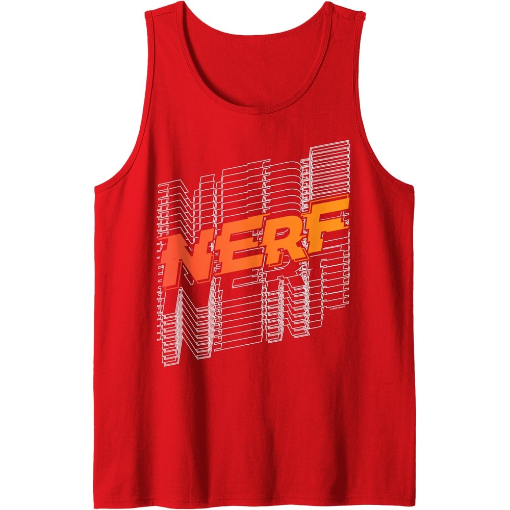 image:imageNerf Stacked Silhouette Retro Nerf Action Logo Tank TopRed