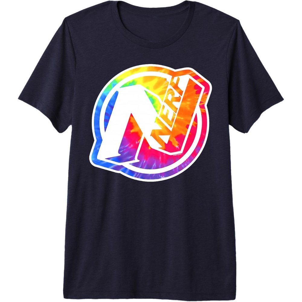 image:imageNerf Tie Dye Logo Premium Triblend TShirtNavy Blue