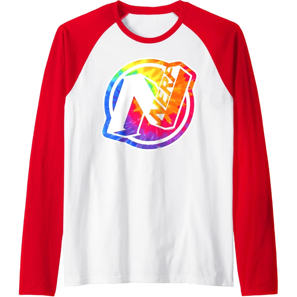 image:imageNerf Tie Dye Logo Raglan Baseball TeeRedWhite