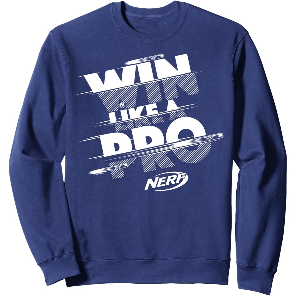 image:imageNerf Win Like A Pro Glitch Text SweatshirtNavy Blue