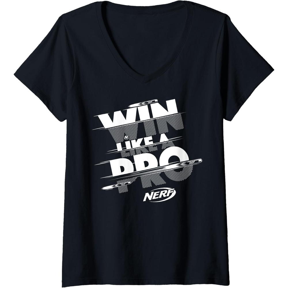 image:imageNerf Win Like A Pro Glitch Text VNeck TShirtBlack