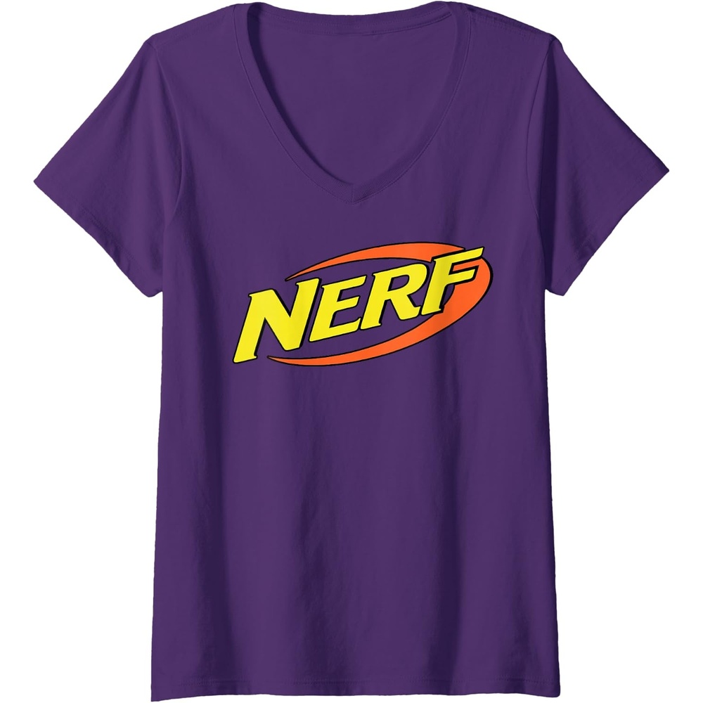 image:imageWomens Nerf Classic Retro Color Logo VNeck TShirtPurple