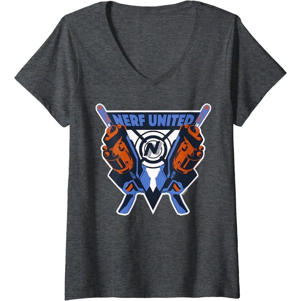 image:imageWomens Nerf United Blasters VNeck TShirtDark Heather Grey