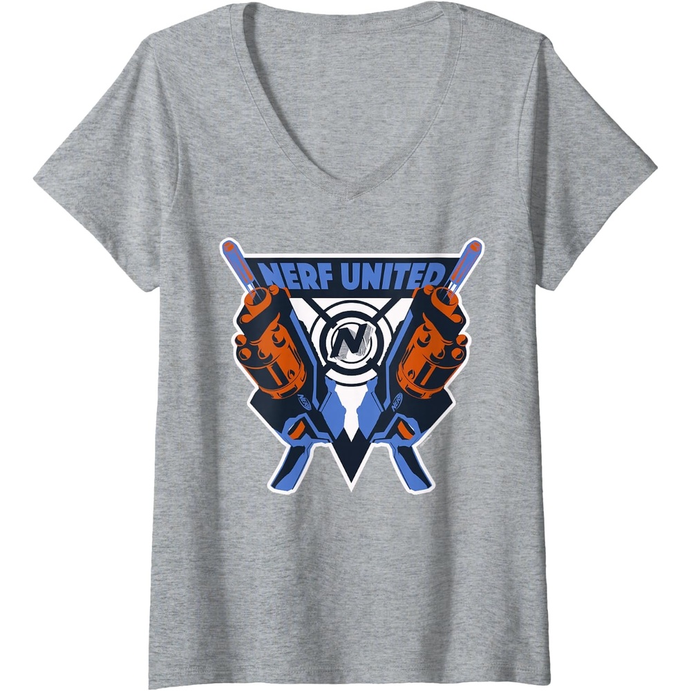 image:imageWomens Nerf United Blasters VNeck TShirtHeather Grey