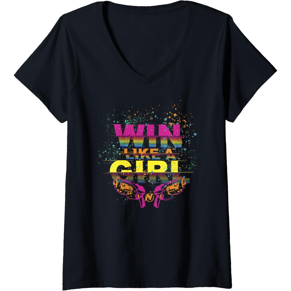 image:imageWomens Nerf Win Like A Girl VNeck TShirtBlack