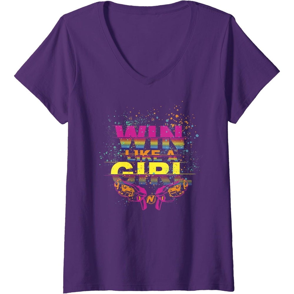 image:imageWomens Nerf Win Like A Girl VNeck TShirtPurple