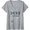 image:imageWomens Nerf Nation Logo Stack Blaster VNeck TShirtHeather Grey