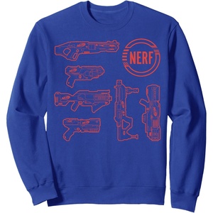 Nerf Blasters Retro Schematic Textbook Outlines Sweatshirt(Royal Blue)