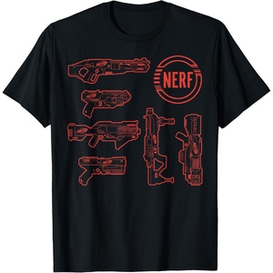 Nerf Blasters Retro Schematic Textbook Outlines T-Shirt(Black)