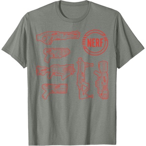 Nerf Blasters Retro Schematic Textbook Outlines T-Shirt(Olive Heather)
